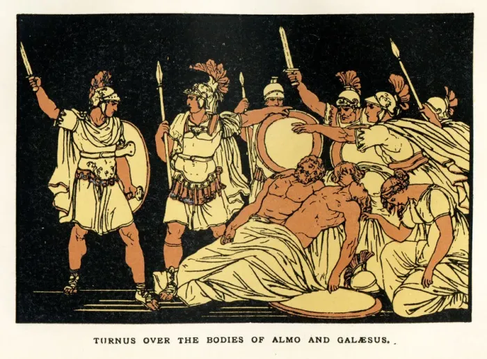 Framed Print : Turnus over the bodies of Almo and Galaesus Framed Print : Turnus over the bodies of Almo and Galaesus