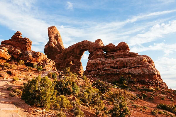 Turret arch at sunset, Arches NP, Utah, USA