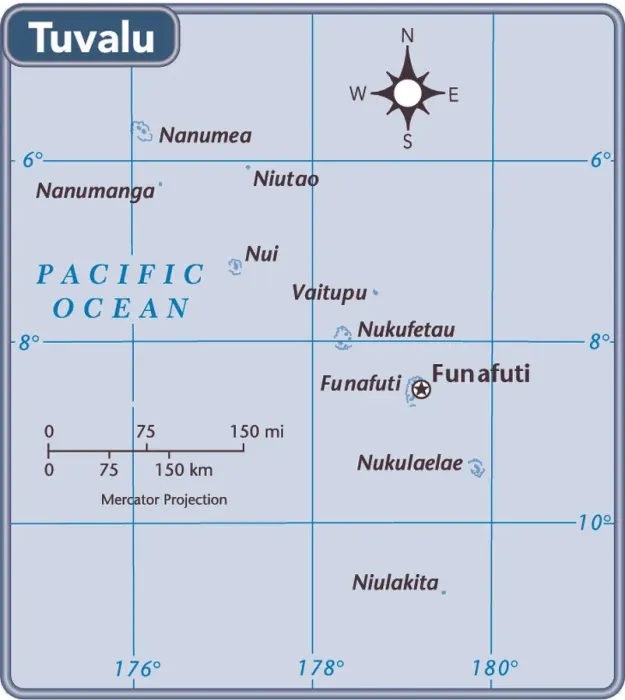 Framed Print : Tuvalu country map Framed Print : Tuvalu country map