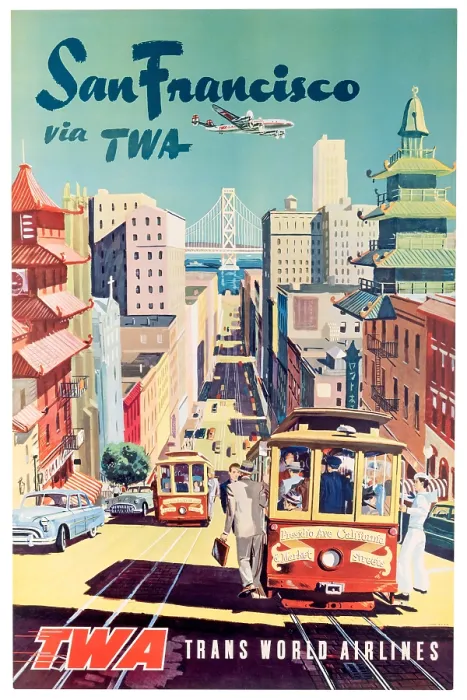 Framed Print : TWA San Francisco Poster Framed Print : TWA San Francisco Poster