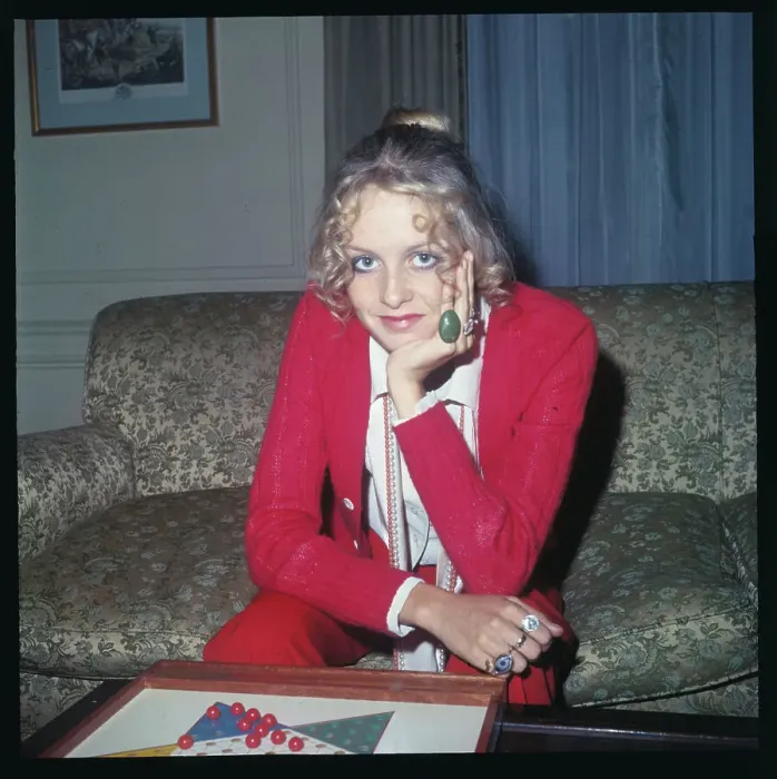 Framed Print : Twiggy Playing a Game of Chinese Checkers Framed Print : Twiggy Playing a Game of Chinese Checkers