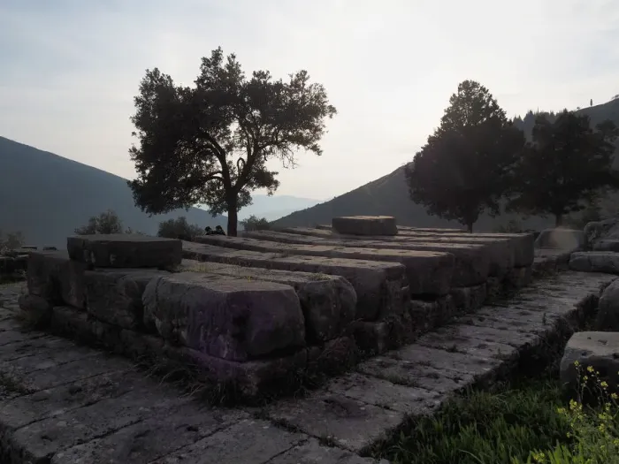 Framed Print : Twilight on Delphi Archaeological Site, Greece