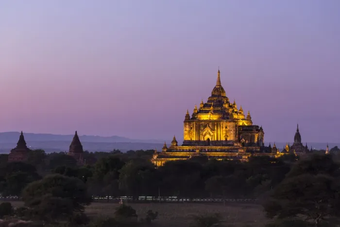 Framed Print : Twilight pagoda in Bagan. Burma Framed Print : Twilight pagoda in Bagan. Burma