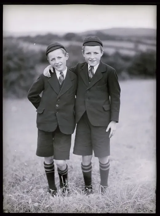 Framed Print : Twin Boys in School Uniforms Framed Print : Twin Boys in School Uniforms