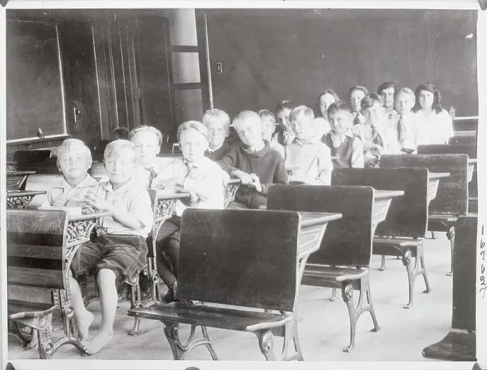 Framed Print : Twins in School