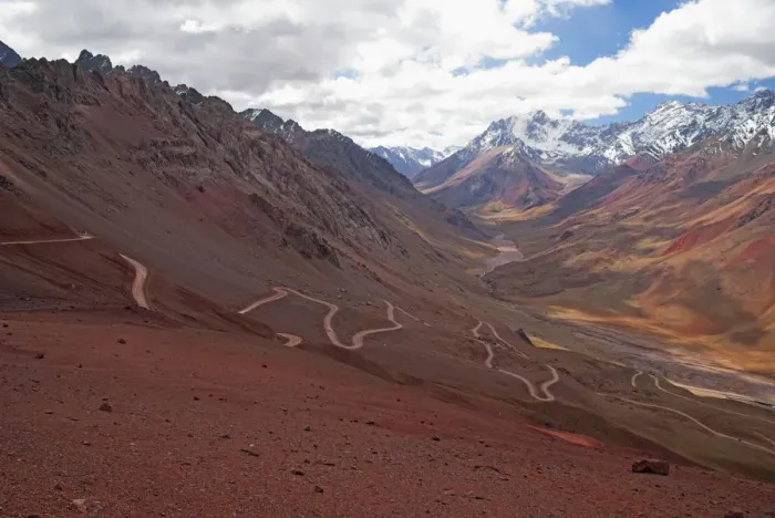 Framed Print : Twisty dirt road on the flank of the Andes Framed Print : Twisty dirt road on the flank of the Andes