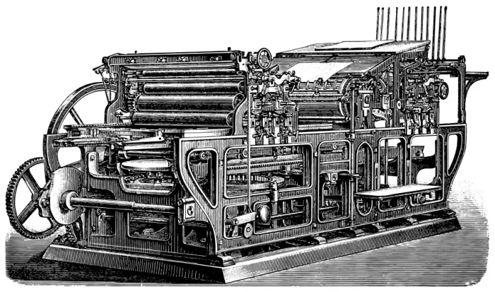 Framed Print : two-color printing press Framed Print : two-color printing press
