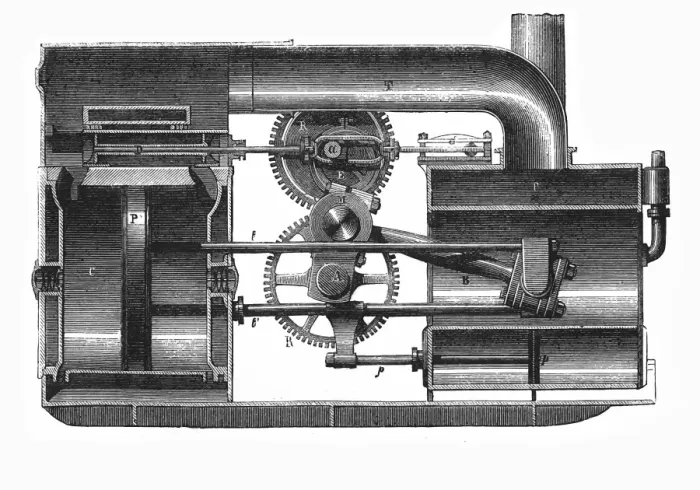 Framed Print : Two-Cylinder Steam Engine Framed Print : Two-Cylinder Steam Engine