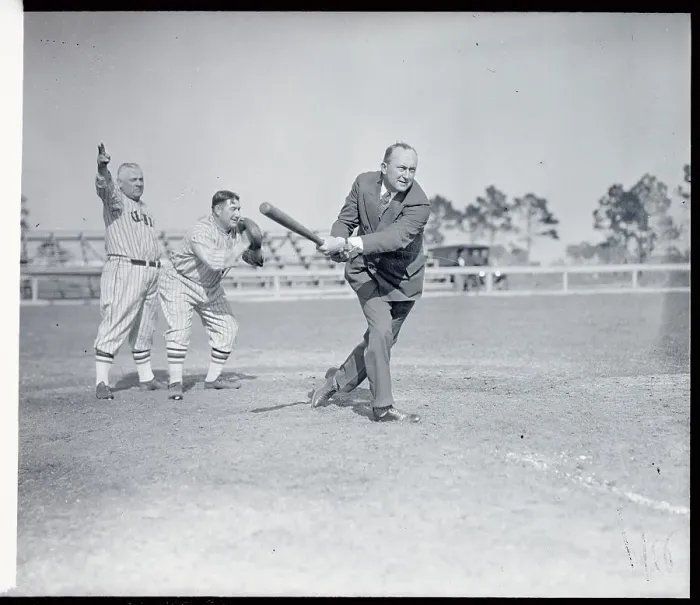 Framed Print : Ty Cobb Batting at Training Camp Framed Print : Ty Cobb Batting at Training Camp