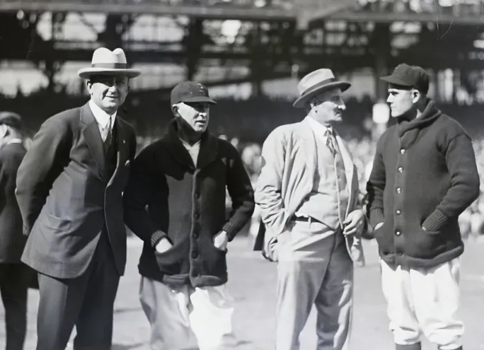 Framed Print : Ty Cobb And Companions Watching Game Framed Print : Ty Cobb And Companions Watching Game