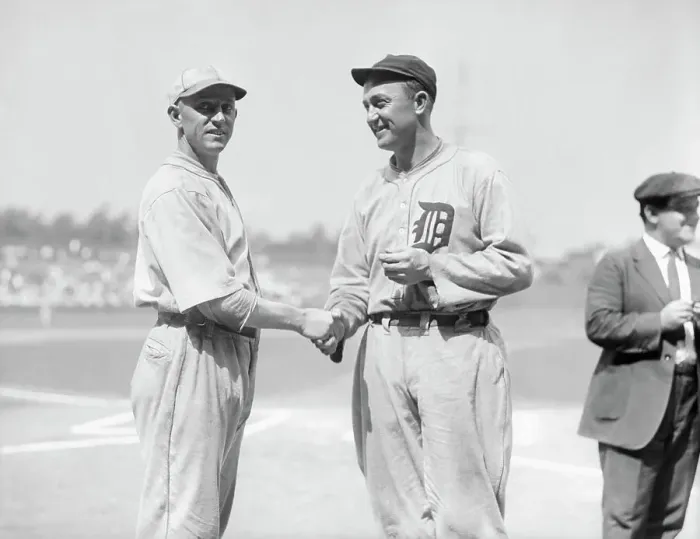 Framed Print : Ty Cobb Congratulating Clarence Walker Framed Print : Ty Cobb Congratulating Clarence Walker
