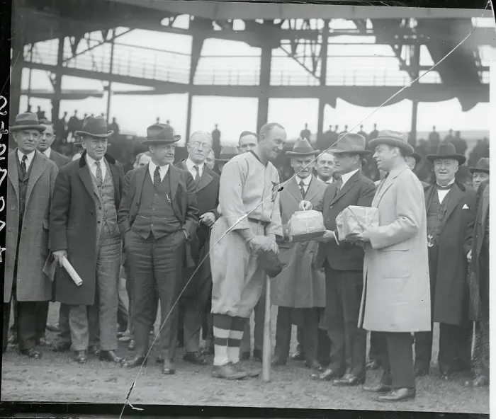 Framed Print : Ty Cobb Honored Before Game Framed Print : Ty Cobb Honored Before Game