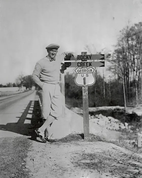 Framed Print : Ty Cobb Leaning Against a High Sign Framed Print : Ty Cobb Leaning Against a High Sign