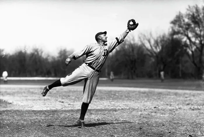 Framed Print : Ty Cobb Making a Catch