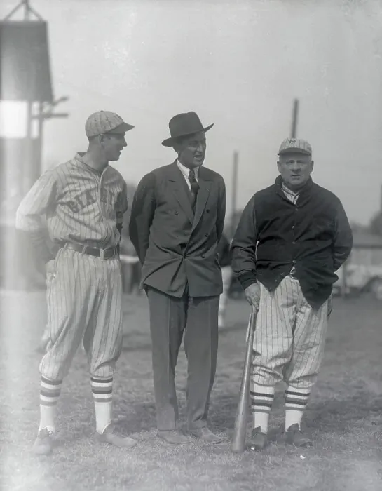 Framed Print : Ty Cobb Standing with John McGraw and Travis Jackson Framed Print : Ty Cobb Standing with John McGraw and Travis Jackson