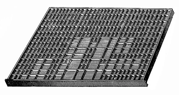 Type case. Illustration of a Type case