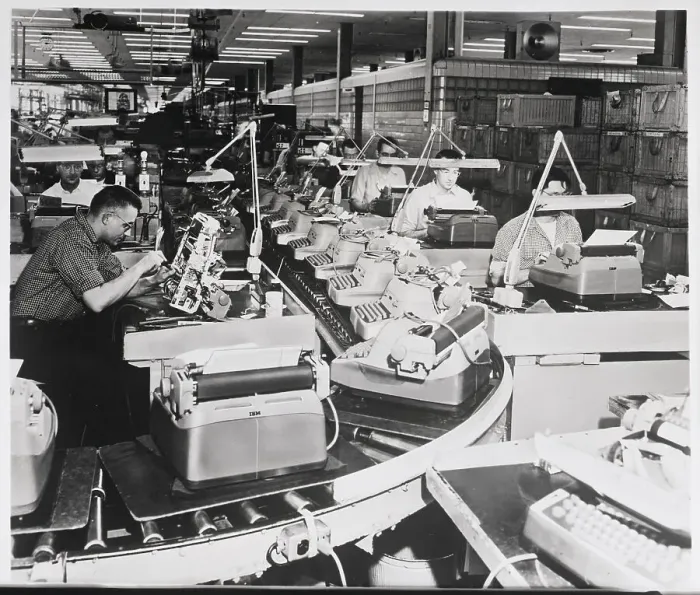Framed Print : Typewriters Being Inspected; Ibm Framed Print : Typewriters Being Inspected; Ibm
