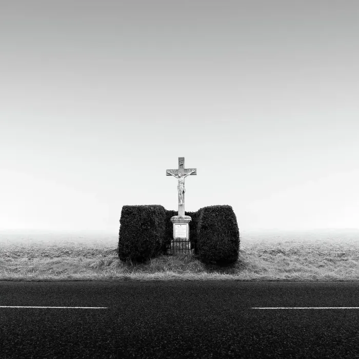 Framed Print : One of the typical Alsatian crosses at the roadside. Alsace, France Framed Print : One of the typical Alsatian crosses at the roadside. Alsace, France