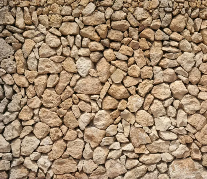 Framed Print : Typical Balearic dry stone wall made of yellow and red boulders Framed Print : Typical Balearic dry stone wall made of yellow and red boulders