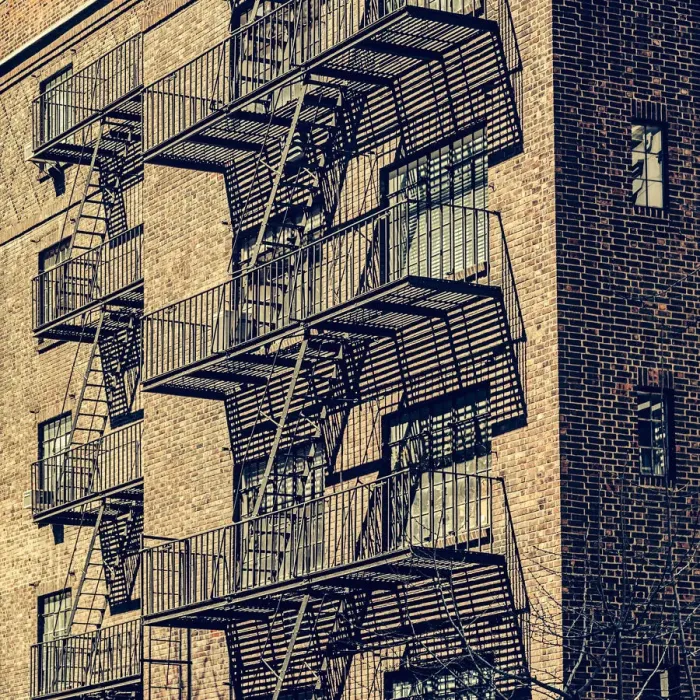 Framed Print : Typical fire escape on New York tenement Framed Print : Typical fire escape on New York tenement