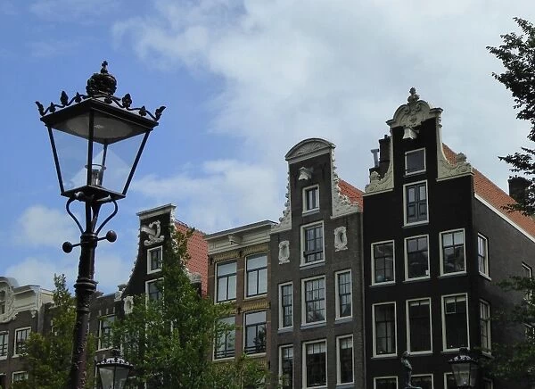 Typical old dutch houses in Old Amsterdam