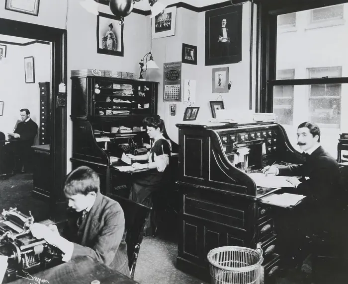 Framed Print : Typical Scene of People Working in Office Framed Print : Typical Scene of People Working in Office