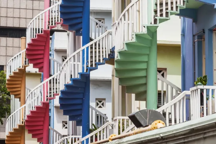 Framed Print : Typical stairs near Bugis Street Market