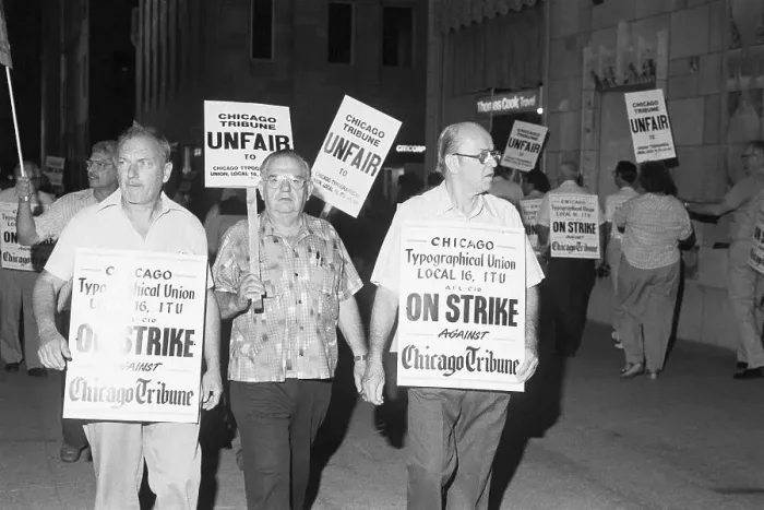 Framed Print : Typographers Striking Chicago Tribune Framed Print : Typographers Striking Chicago Tribune