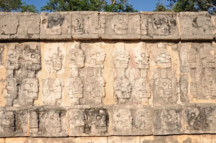 Framed Print : Tzompantli Skull Carvings in Chichen Itza Framed Print : Tzompantli Skull Carvings in Chichen Itza