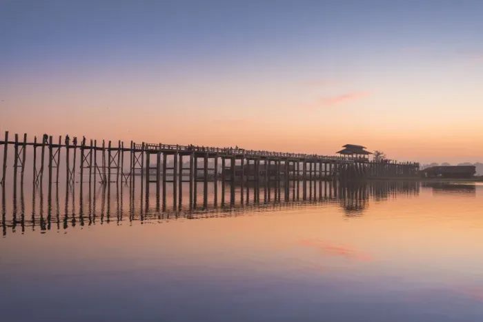 Framed Print : U Bein Bridge in morning Framed Print : U Bein Bridge in morning
