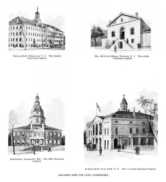 U. S. Buildings of the United States Which were Used for Congress, Antique American Photograph, 1900