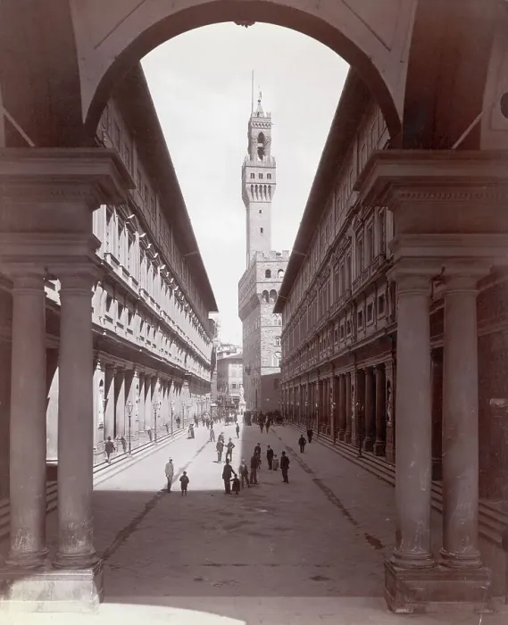 Framed Print : Uffizi Palace and Palazzo Vecchio Campanile Framed Print : Uffizi Palace and Palazzo Vecchio Campanile