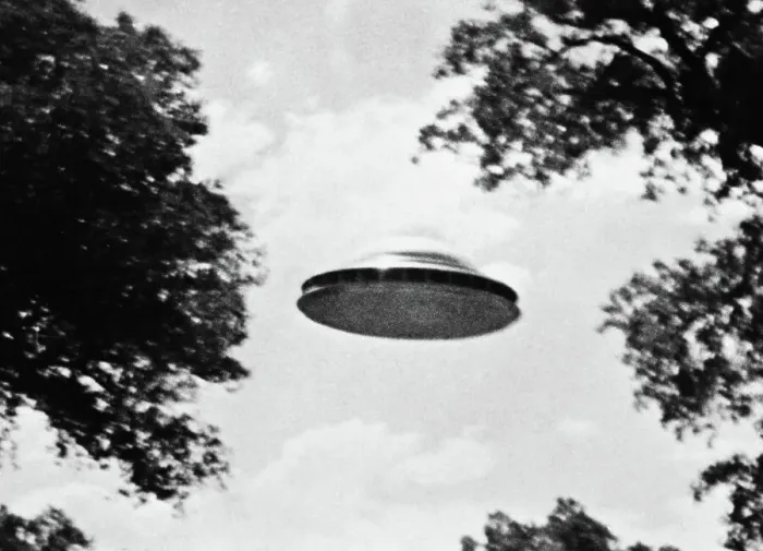 Framed Print : UFO Flying Low Over Trees Framed Print : UFO Flying Low Over Trees