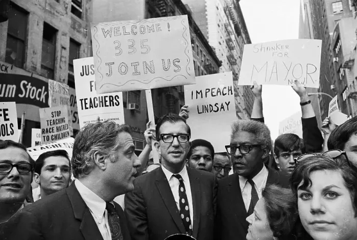 Framed Print : UFT President Albert Shanker and Bayard Rustin at Rally Framed Print : UFT President Albert Shanker and Bayard Rustin at Rally