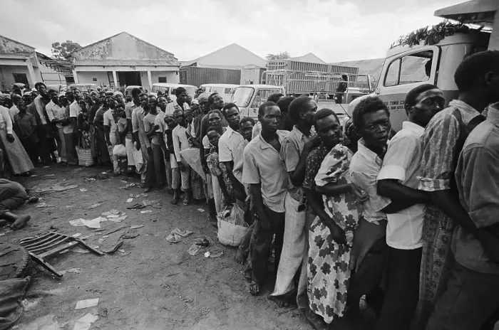 Framed Print : Ugandans Lining up for Food Framed Print : Ugandans Lining up for Food