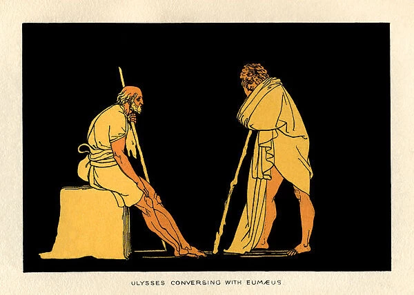 Ulysses conversing with Eumaeus