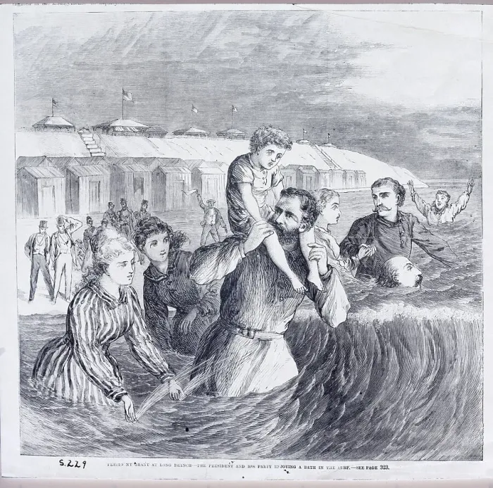 Framed Print : Ulysses Grant Bathing in Ocean with Others Framed Print : Ulysses Grant Bathing in Ocean with Others