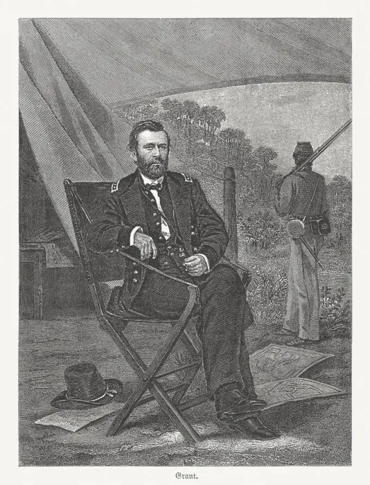 Framed Print : Ulysses Simpson Grant (1822-1885), 18th U. S. president, woodcut, published 1886