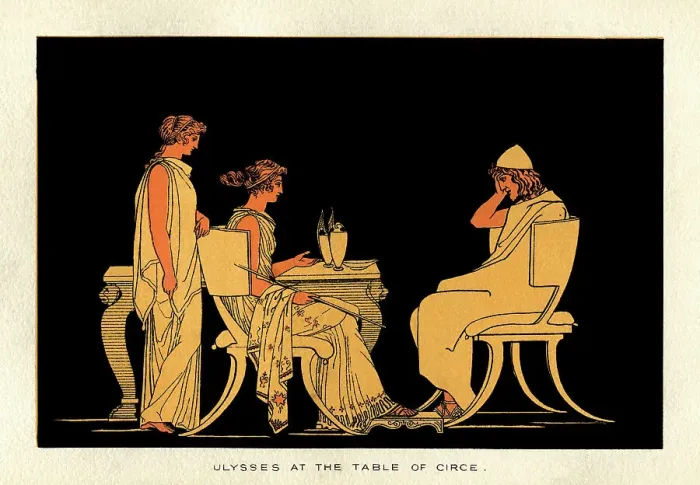 Framed Print : Ulysses at the table of Circe