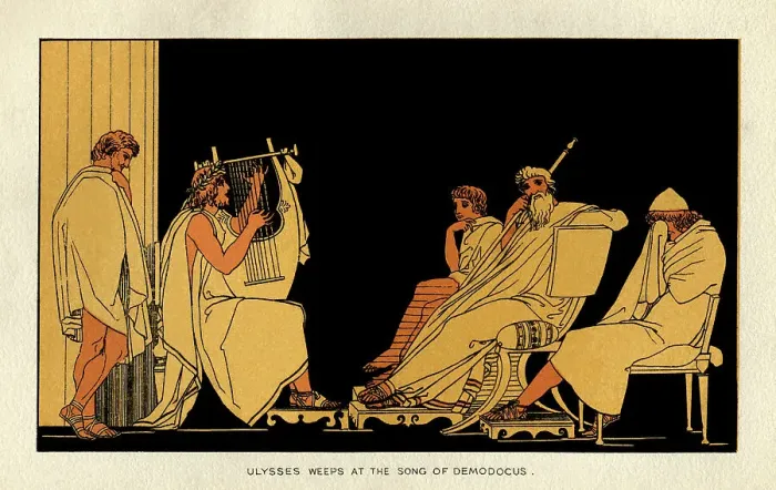 Framed Print : Ulysses weeps at the song of Demodocus Framed Print : Ulysses weeps at the song of Demodocus