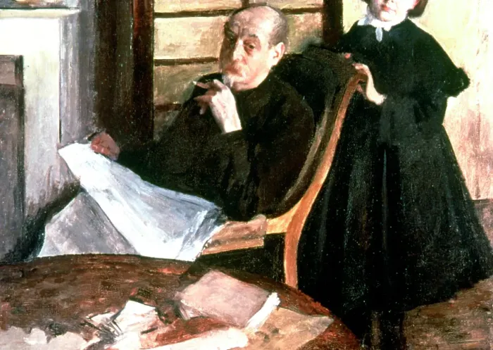 Framed Print : Uncle and Niece, c1876. Artist: Edgar Degas