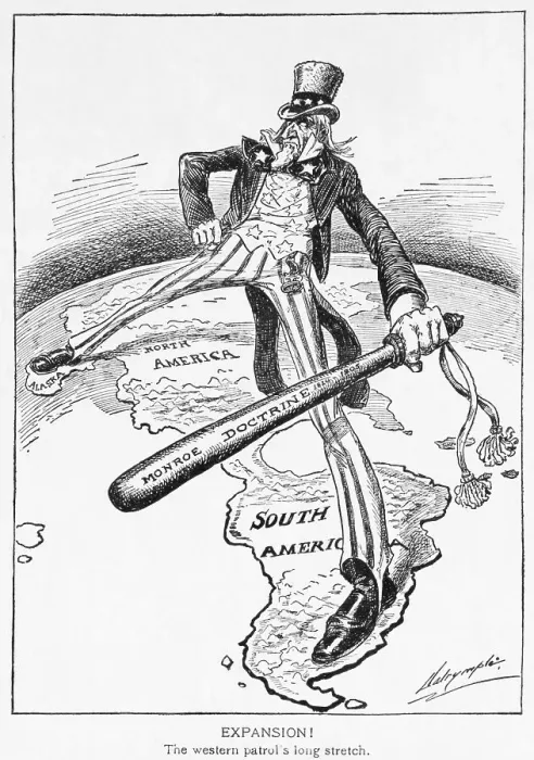 Framed Print : Uncle Sam with a Big Stick Political Cartoon by Louis Dalrymple Framed Print : Uncle Sam with a Big Stick Political Cartoon by Louis Dalrymple