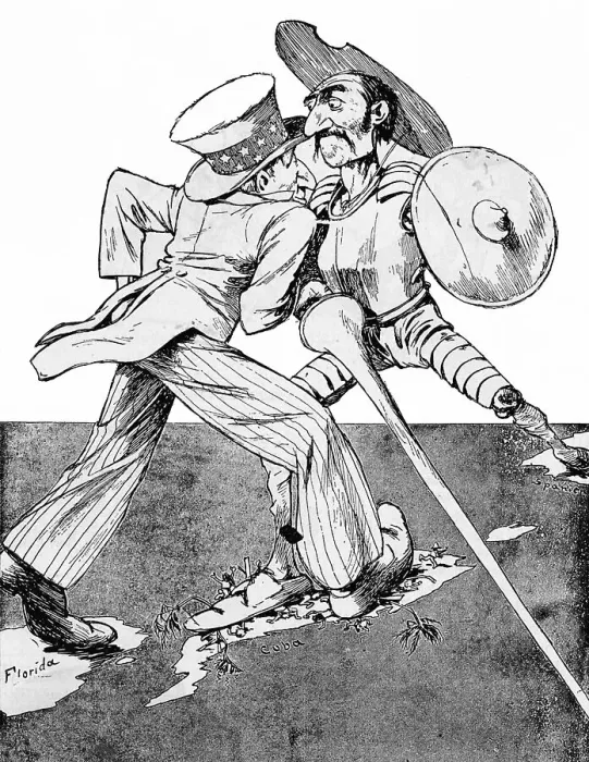 Framed Print : Uncle Sam and Don Quixote Face Off on Cuba Framed Print : Uncle Sam and Don Quixote Face Off on Cuba