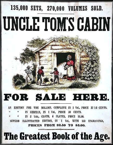 Uncle tom's cabin, book advertising