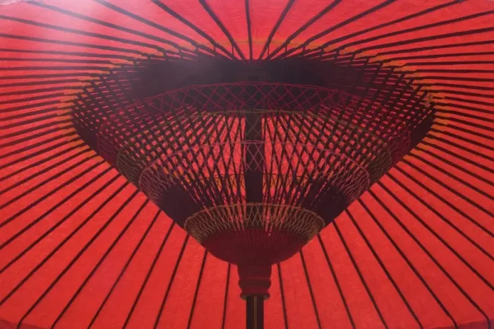 Framed Print : Underside of open umbrella, Kyoto, Honshu, Japan