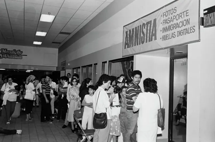 Framed Print : Undocumented People Queue Outside Immigration Framed Print : Undocumented People Queue Outside Immigration