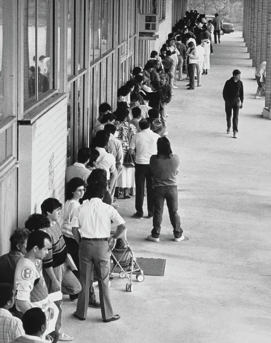 Framed Print : Undocumented People Wait In Line