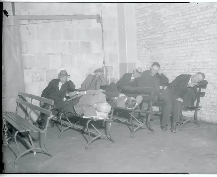 Framed Print : Unemployed Men Resting at Salvation Army Framed Print : Unemployed Men Resting at Salvation Army