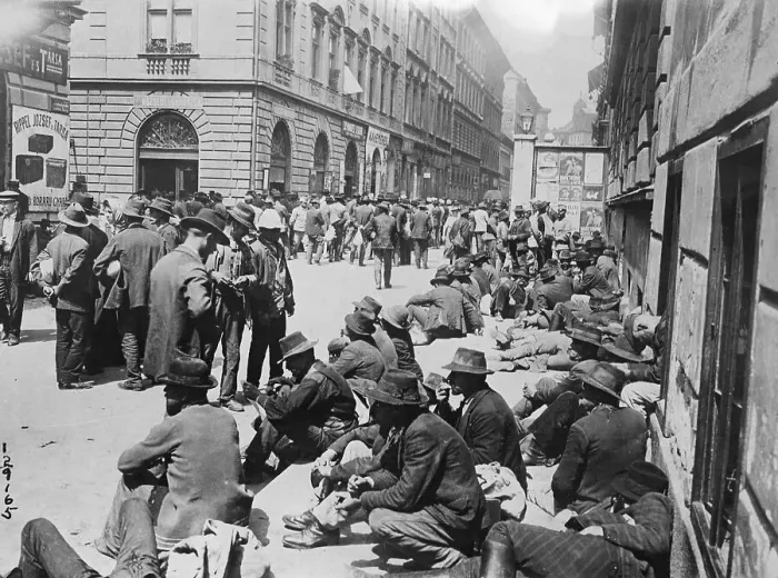 Framed Print : Unemployed Men On Vienna Streets Framed Print : Unemployed Men On Vienna Streets