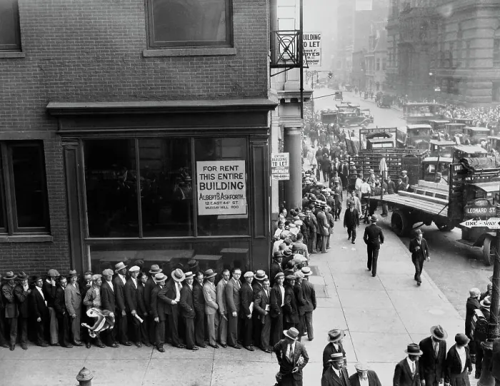 Framed Print : Unemployed Queue In New York Framed Print : Unemployed Queue In New York